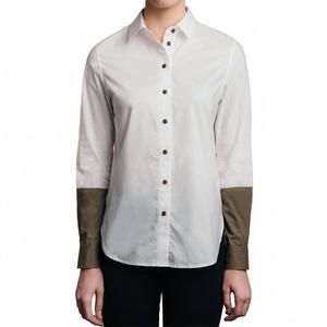 NEW THIRTEEN SEVEN hand dipped shirt in paper white/matte olive